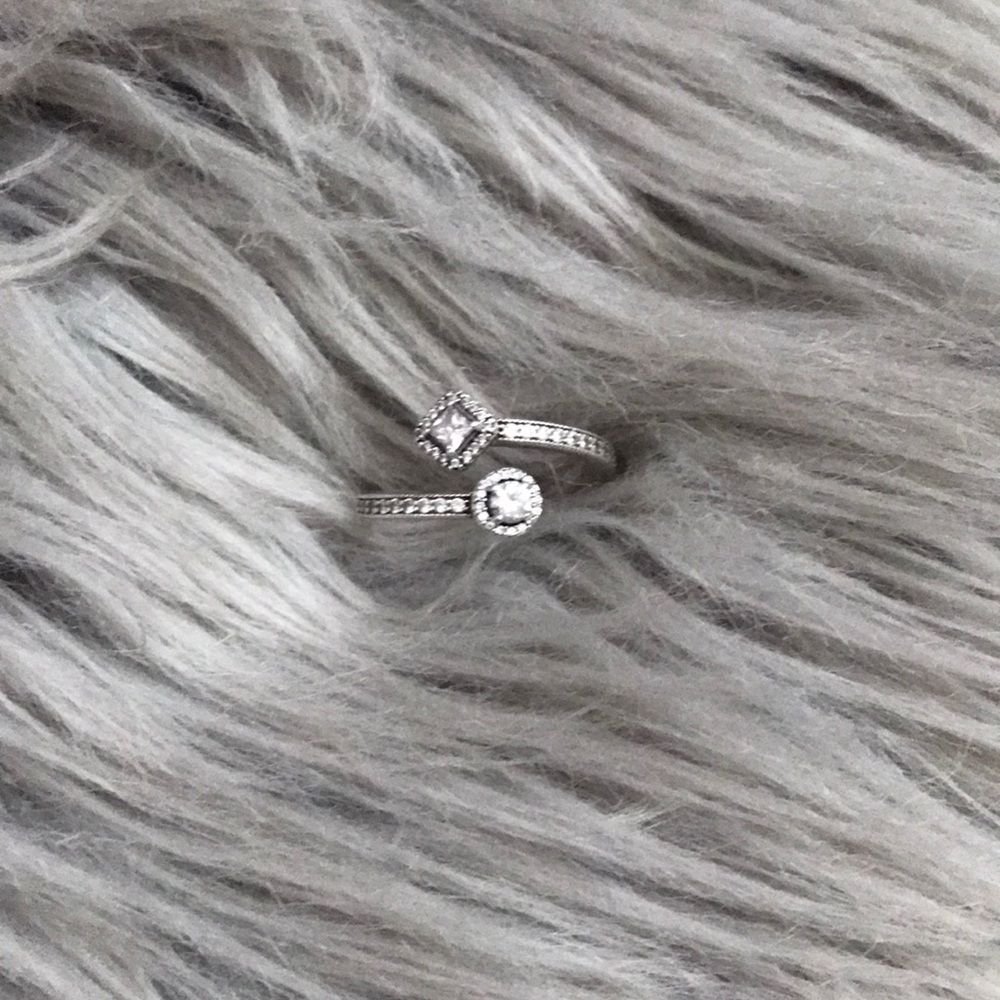 Abstract Elegance Ring, Clear CZ from Pandora